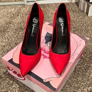 Red Suede Jeffrey Campbell Heels